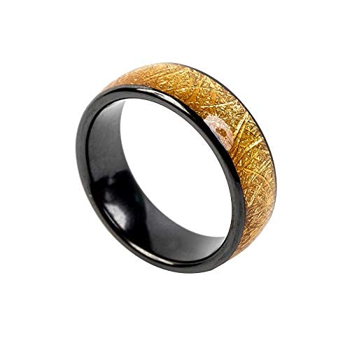 hecere RFID Golden Ceramics Smart Finger Ring 125KHZ T5577 Chip Rewriteable Wear for Men or Women (blank 125khz 22mm)