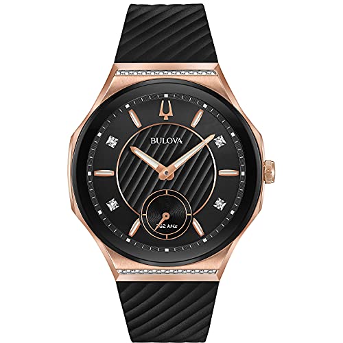 Bulova Curv Rose Gold Stainless Steel High Performance Quartz Watch with Diamonds and Sapphire Crystal Style: 98R239