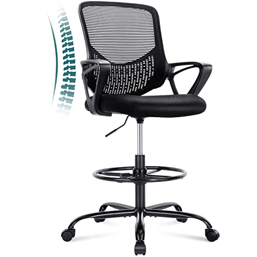SMUG Adjustable Counter Height Office Chair, Black, Mesh