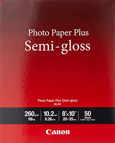 Canon SG-201 8X10(50) Photo Paper Plus Semi-Gloss 8' x 10' (50 Sheets) (SG-201 8X10)