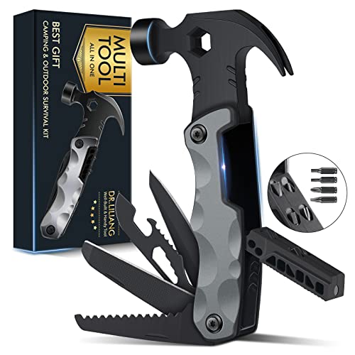 Multitool Camping Accessories Stocking Stuffers for Men Dad Gifts, 13 In 1 Survival Multi Tools Hammer Christmas Cool Gadgets for Adults Him Boyfriend Husband Grandpa Women Birthday Valentines Fathers