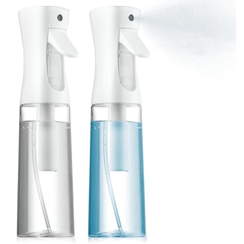 2 Pack Continuous Spray Bottle for hair - 10 Oz Ultra Fine Mist Sprayer | Water Spray Bottle For Hair Mister Spray Bottle | Hair Spray Bottles For Hairstyling, Cleaning, Salons (2pk 10oz)