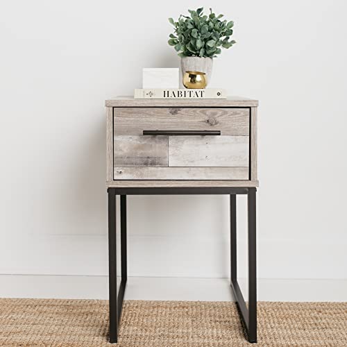 Signature Design by Ashley Neilsville Industrial 1 Drawer Nightstand, Light Brown