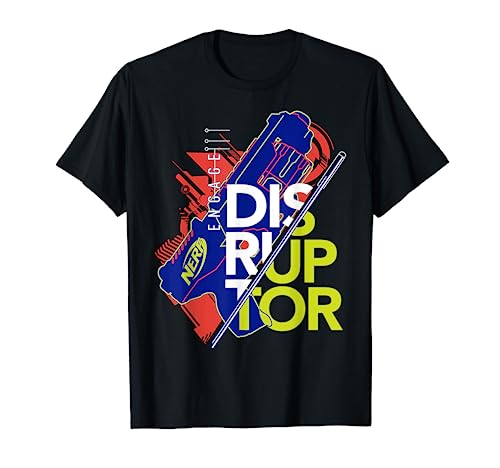 Nerf Engage Disruptor Retro Vintage Text Stack T-Shirt