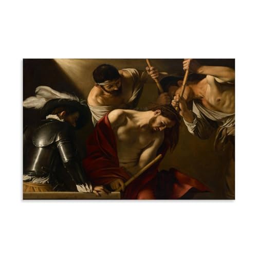 ZZHENGM Caravaggio ArtWork - Crowning with Thorns II Print Poster Canvas Wall Art Picture Prints Hanging Photo Gift Idea Decor Homes Artworks 20x30inch(50x75cm)
