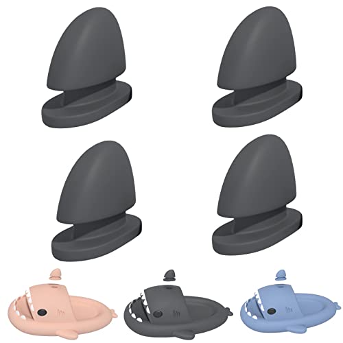 XHLIZHU 2Pairs Shark Slides Fins, Diy Cloud Shark Slippers Replacement Top Fins, Extra Removable Fins Accessories On Top Only, Dark Gray, 8-9 Women/6.5-7.5 Men