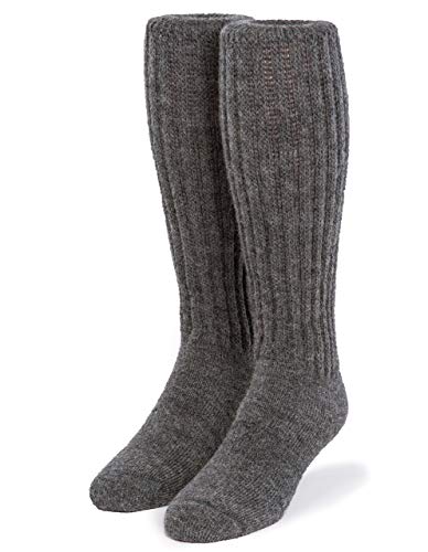 Warrior Alpaca Socks - Second to None Thick Alpaca Wool Terry Lined Boot Socks - Unisex, Medium Gray, Medium
