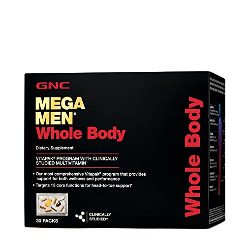 GNC Mega Men Whole Body Vitapak | Supports Wellness and Performance | 30 Count
