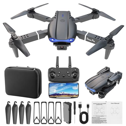 Drone 1080P Dual Camera Aerial Photography Quadcopter, Remote Control Toy UVA with Auto Follow |Altitude Hold |Gesture Phote |Auto Return Gift for Beginners and Newbies Lightning Deals Of Today Black