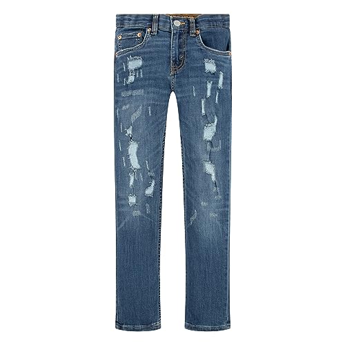 Levi's Boys' 510 Skinny Fit Destructed Jeans, Paper Shredder, 4T