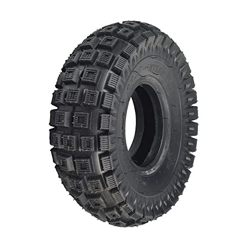 AlveyTech 10'x3' (3.00-4, 260x85) Tire with Q113 Knobby Tread for Scooter, ATV, & Go Kart - Replacement for Gas Motovox MVS10 Scooters, Electric Avigo Extreme and Surge 36V Off-Road Tires, Hand Truck