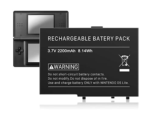 HamnaKhu 【2200mAh】 DS Lite Battery, USG-003 Replacement Battery for DS Lite, NDSL Only Game Player Battery 2023 Upgrade (Not for DSi, DSi XL, DSi LL)