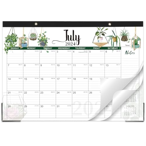 Desk Calendar 2024-2025 - 18 Months Desk Calendar, JUL 2024 - DEC 2025, Desk Top Calendar 2024-25, 17' x 12' Large Desk Calendar with Cutting Lines, Corner Protectors, Notes Section