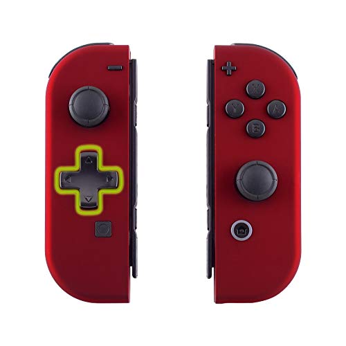 eXtremeRate Soft Touch Red Joycon Handheld Controller Housing (D-Pad Version) with Full Set Buttons, DIY Replacement Shell Case for Nintendo Switch & Switch OLED Joy-Con – Console Shell NOT Included