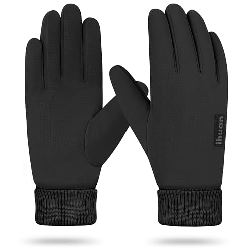 ihuan Winter Gloves for Men Women - Cold Weather Gloves for Running Cycling, Snow Warm Gloves Touchscreen Finger