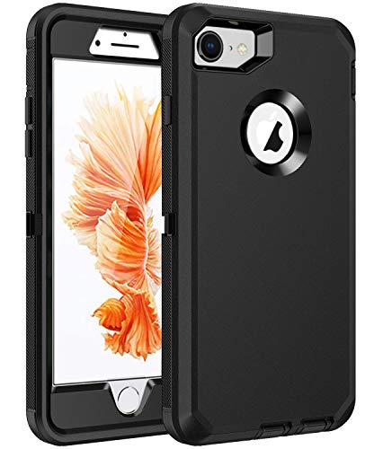 RegSun for iPhone 6s Plus Case,iPhone 6 Plus Case,Built-in Screen Protector, Shockproof 3-Layer Full Body Protection Rugged Heavy Duty High Impact Hard Cover Case for iPhone 6s Plus 5.5 inch,Black