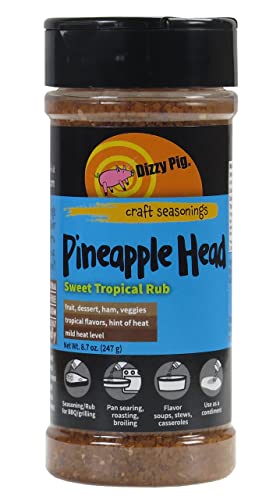 Dizzy Pig Pineapple Head Savory Sweet Tropical Seasoning Rub (8oz Shaker)