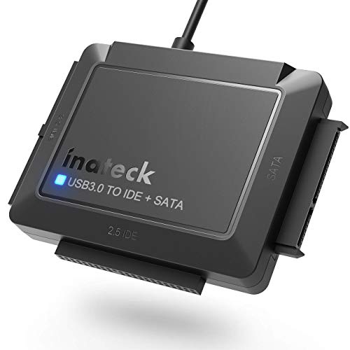 Inateck USB 3.0 to IDE/SATA External Hard Drive Reader Applicable to 2.5'/3.5' HDD/SSD, with 12V/2A Power Supply, SA03001