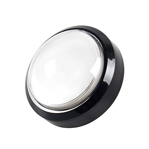 EG STARTS 4 Inches Arcade Buttons 100mm Larger Big Dome Convex Type LED Lit Illuminated Push Button for Compatible Arcade Machine DIY Kit & Raspberry Pi Game Part (White)