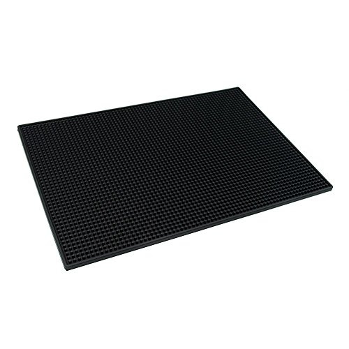 BARsics 18'x12' PVC Bar Service Mat for Cocktail Bartender (Black)