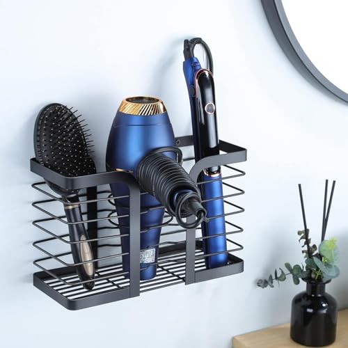 YIGII Hair Dryer Holder/Hair Tool Organizer Wall Mount - Metal Wire Bathroom Blow Dryer Holder Hair Styling Hot Tools Organizer for Flat Iron, Curling Wand, Straightener, Electric Shaver