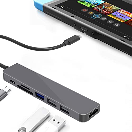 yoxxzus USB-C Hub Multiport Adapter for Switch/Switch OLED/MacBook/iPad Pro/Laptop