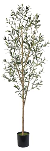 TDIAOL Artificial Olive Tree 6FT, Tall Faux Olive Trees Indoor Fake Olive Tree with Realistic Leaves and Fruits, Artificial Plants for Home Office Decor Gift