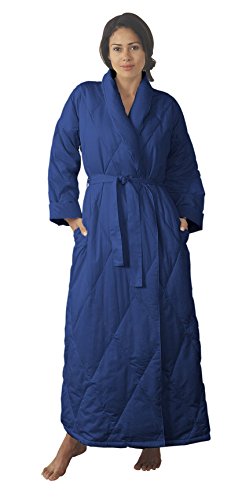 Warm Things Quilted Down Robe Navy/XL 20-22