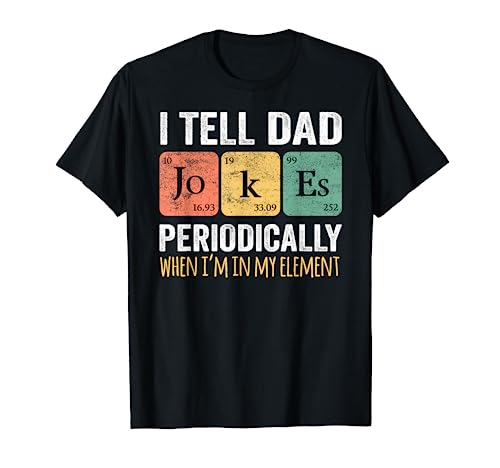 Dad Jokes Periodically' Element T-Shirt, Classic Fit, Short Sleeve, Black, Adult