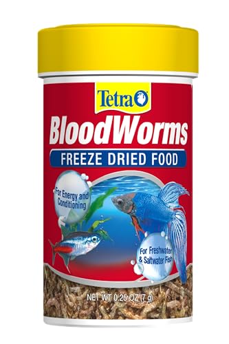 Tetra BloodWorms 0.25 Oz, Freeze-Dried Food for Freshwater and Saltwater Fish, Seafood(Pack of 1)