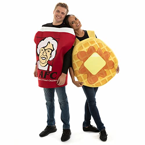 Chicken & Waffles Couples Costume - Breakfast Food Outfit for Halloween Pairs