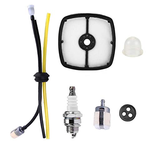 Podoy SRM210 Air Filter RePower Kit with Spark Plug Primer Bulb Fuel Line Hose for Compatible with Echo GT200 PE200 HC150 String Trimmer