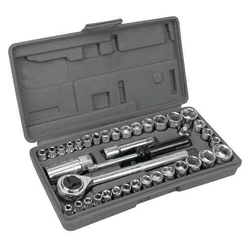 Performance Tool W1173 SAE/Metric 40-Piece SAE and Metric Socket Set, 1/4-Inch & 3/8-Inch Drive