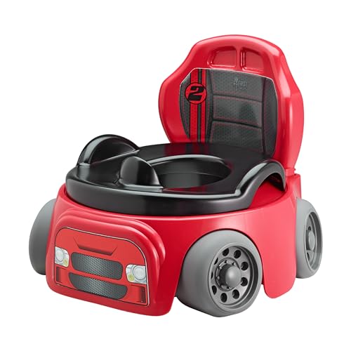 The First Years Training Wheels Racer Potty Training Toilet - Race Car Training Potty - Includes Detachable Toddler Toilet Seat and Kids Potty - Ages 18 Months and Up
