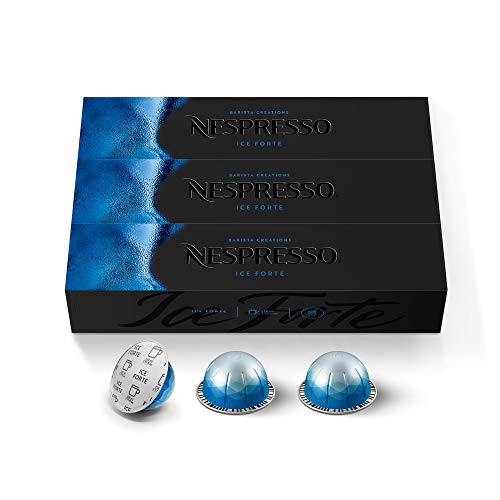 Nespresso Capsules Vertuo, Ice Forte, 30-Count Espresso Coffee Pods, Brews 7.77 fl. oz.