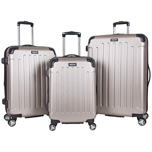 Kenneth Cole REACTION Renegade Luggage Expandable 8-Wheel Spinner Lightweight Hardside Suitcase, Champagne, 3-Piece Set (20'/24'/28')