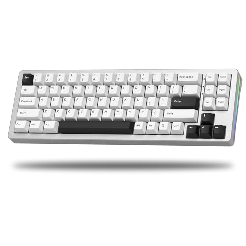 Womier SK71 75% Gaming Keyboard, Aluminum Alloy Shell Wireless Mechanical Keyboard Bluetooth/2.4G/Wired Hot Swappable Pre-lubed Switches, Gasket Mounted RGB Creamy Keyboard for Mac/Win