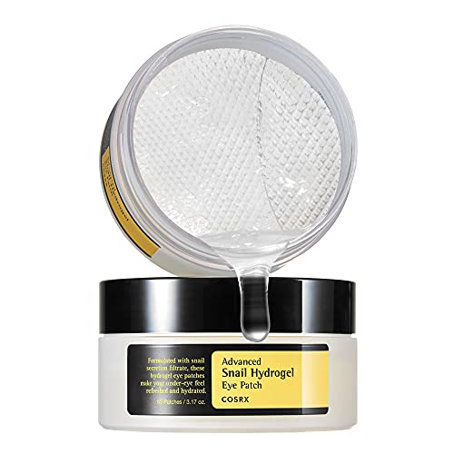 COSRX Advanced Snail Hydrogel Eye Patch (60pc), Gel Serum Mask, Puffy Undereye Treament, Fine Lines, Refresh, Hydrate| Paraben free, Korean Skincare