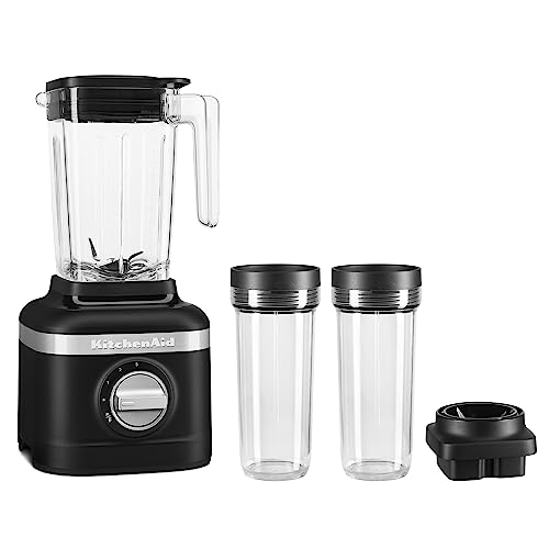 KitchenAid K150 3 Speed Ice Crushing Blender with 2 Personal Blender Jars - KSB1332Y,Black Matte, 48 oz