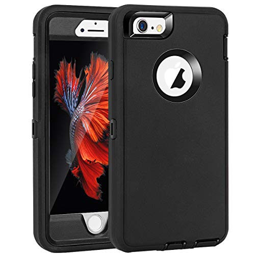 MAXCURY for iPhone 6 Case & iPhone 6s Case Heavy Duty Shockproof Series Case for iPhone 6/6S (4.7')-V2 with Built-in Screen Protector Compatible with All US Carriers - Black