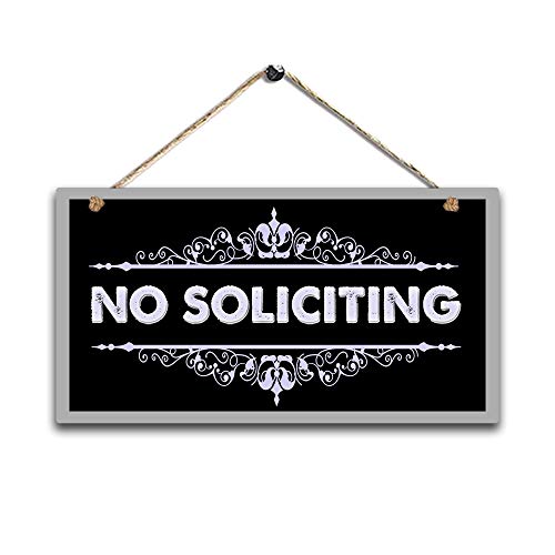Printed Wood Plaque Sign Wall Hanging No Soliciting Sign Do Not Disturb Wall Art Signs Size 11.5' x 6'