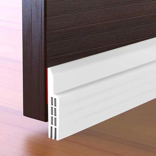 Suptikes Door Draft Stopper Under Door Seal for Exterior/Interior Doors, Strong Adhesive Door Sweep Soundproof Weather Stripping, 2' W x 39' L, White