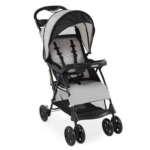 Kolcraft Cloud Plus Lightweight Easy Fold Compact Toddler Stroller and Baby Stroller, Travel Stroller, Large Storage Basket, Multi-Position Recline, Convenient One-hand Fold, 13 lbs - Slate Gray