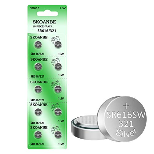SKOANBE 321 SR616SW 1.5V Watch Battery Button Cell (10-Pack)