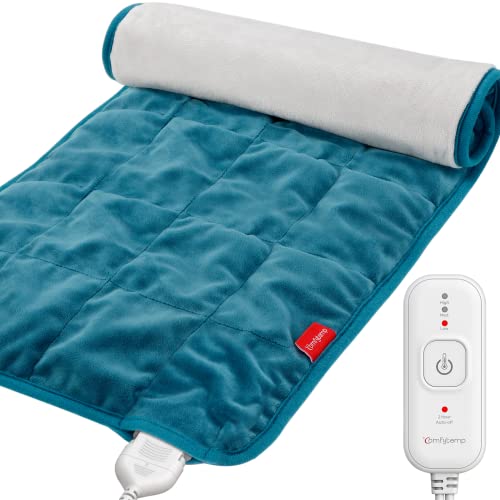 Comfytemp Full Weighted Heating Pad for Back Pain & Cramps Relief, 2.2lb Large Electric Heating Pad for Neck and Shoulders, FSA HSA Eligible, Moist & Dry Heat Therapy with Auto-Off, 12x24, Washable