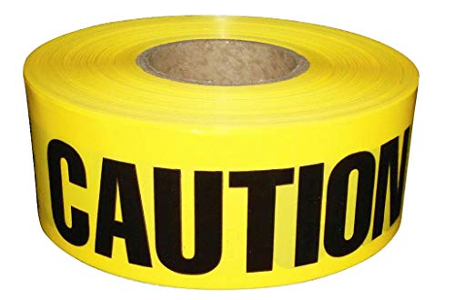 ATERET Premium Yellow Caution Tape I 3 inch x 1000 feet I Harzard Tape w/Bright Yellow & Bold Black Text I 3' Wide for Maximum Readability I Ideal Use for Danger/Hazardous Areas (1-Pack)