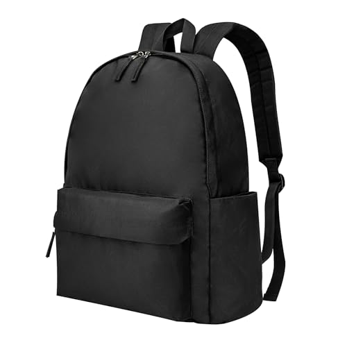 Vorspack Backpack for Men and Women - Basic Bookbag Casual Daypack Backpacks Lightweight Backpack for College Work Travel - Black