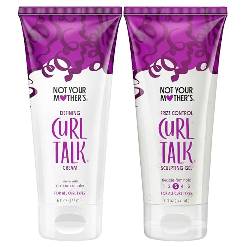 Not Your Mother's Curl Talk Frizz Control Sculpting Gel & Defining Cream (2-Pack) - 6 fl oz - Formulated with Rice Curl Complex - All Curl Types