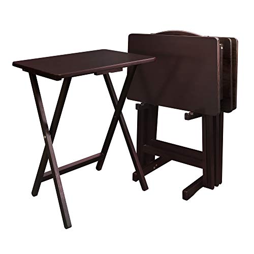 Casual Home 5 Piece Tray Table Set, Espresso