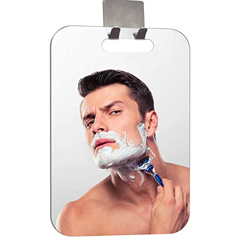 XoYo-Fogless Shower Mirror (11inX7.48in), Anti-Fog Mirror, Makeup Shave Frameless Wall Hanging (Large, Shaver Hook)